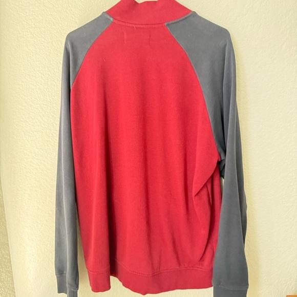 Original Penguin Red and Gray Zip-Up Sweater - Picture 2 of 3